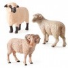 jojofuny Lot de 3 figurines de mouton - Modèle danimaux de la ferme - Jouet éducatif pour enfants