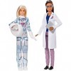 Barbie Métiers de lespace Coffret poupée astronaute et ingénieur spatial, jouet pour enfant, FCP65