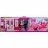 Coffret pour Barbie 4 en 1 : Cabriolet + Dressing + poupée + Ken - Accessoires - Set poupée Mannequin + 1 Carte Tigre