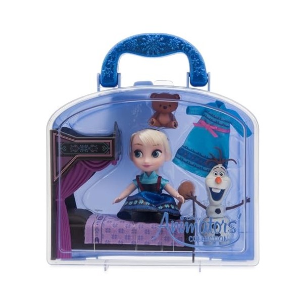 Disney Boutique Officielle Animators Collection Elsa Mini Poupée Set - 12,7 cm - Artistique avec accessoires détaillés - Per