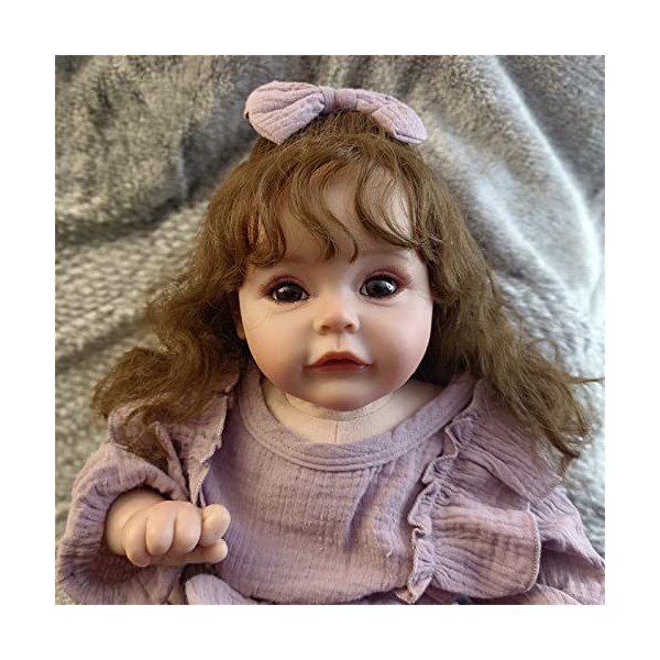 Reborn Baby Dolls 24 Pouces 60 Cm Réalistes pour Petites Filles en Silicone Souple Qui Ressemblent À De Vrais Nouveau-Nés, Po