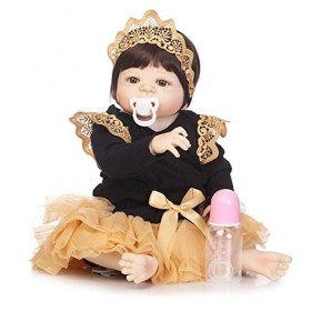Poupée Réaliste Reborn Bébé Princesse Fille Poupées 56Cm 22 Pouces Corps Complet en Silicone Souple Jouets Cadeaux pour LÂge