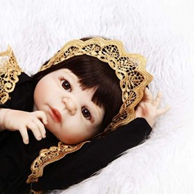 Poupée Réaliste Reborn Bébé Princesse Fille Poupées 56Cm 22 Pouces Corps Complet en Silicone Souple Jouets Cadeaux pour LÂge