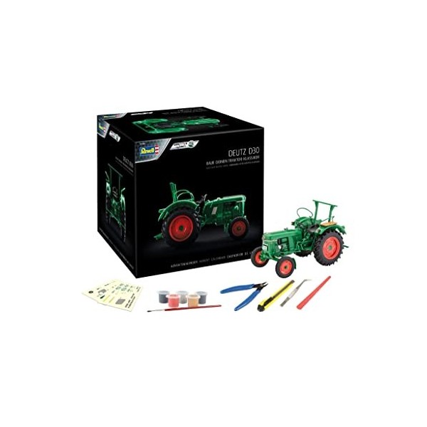 Revell 01030 - Calendrier de lAvent tracteur Deutz D30 à construire - Coffret cadeau, échelle 1/24