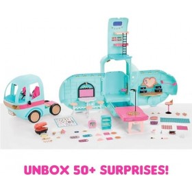 L.O.L. Surprise! OMG Glam N Go Camper avec + de 50 Surprises et Jeu 360°, avec Piscine, Toboggan Aquatique, Lits Superposés,