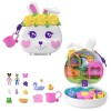 Polly Pocket Coffret Jardin Lapin Avec 2 Mini-Figurines, 12 Accessoires, 2 Accessoires Qui Changent De Couleur, Jeu D’Eau, Jo