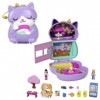 Polly Pocket Coffret Restaurant Chat, Transformable En Sac À Main, 2 Figurines Polly Pocket Et Plus De 12 Accessoires, Inspir