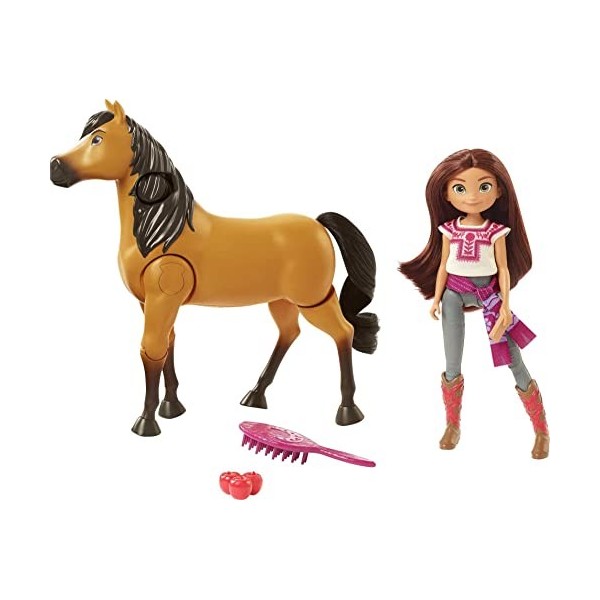 ​Spirit Lindomptable, coffret poupée Lucky et figurine cheval Spirit articulé, accessoires fidèles au film inclus, jouet pou