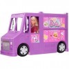 Barbie Mobilier Food Truck pour poupées, véhicule violet transformable avec plus de 25 accessoires, jouet pour enfant, GMW07