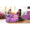 Barbie Mobilier Food Truck pour poupées, véhicule violet transformable avec plus de 25 accessoires, jouet pour enfant, GMW07