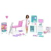 Barbie Métiers coffret Clinique avec poupée docteure brune et plus de 30 accessoires dont 3 pots de pâte à modeler, emballage