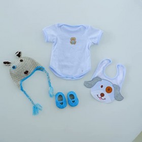 ZIYIUI Vêtements pour poupées Reborn Accessoires pour Bavoirs de 20 Pouces 50 cm Quatre Pièces Vêtements Reborn Garçons Fille