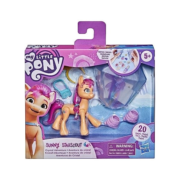 My Little Pony: A New Generation, Aventure de Cristal Sunny Starscout, Figurine de Poney Orange de 7,5 cm avec Surprises et B