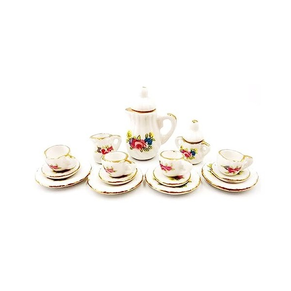 COSSIKA Ensemble de Jeu de Cuisine réaliste, Mini Tasse à thé, ustensiles de Cuisine, Jouet, café, Ensemble de 15 pièces pour