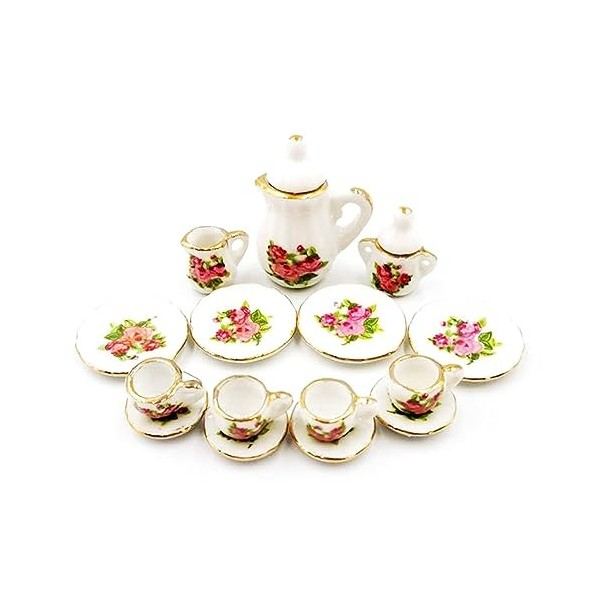 COSSIKA Ensemble de Jeu de Cuisine réaliste, Mini Tasse à thé, ustensiles de Cuisine, Jouet, café, Ensemble de 15 pièces pour