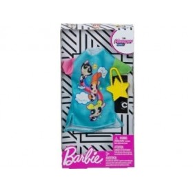 Coffret pour Barbie - Habit Poupee Mannequin - Robe supers Nanas Bleue avec Sac a Main Jaune - Vetement - Tenue - Set Accesso