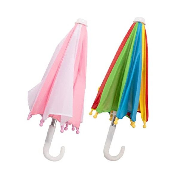 SHERCHPRY 2 Pièces Parasol Parapluie Maison De Poupée Ombrelle Miniature Faire Semblant De Jouer Au Parapluie Jouets Paraplui