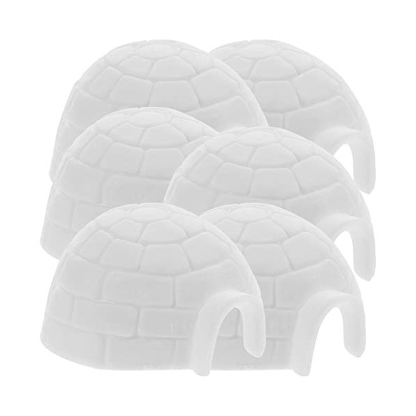 ABOOFAN Mini Igloo Jouets 6 Pièces Figurine Igloo Figurines De Maison De Glace Ensemble De Jeu Polaire Gâteau Topper Hiver Fé