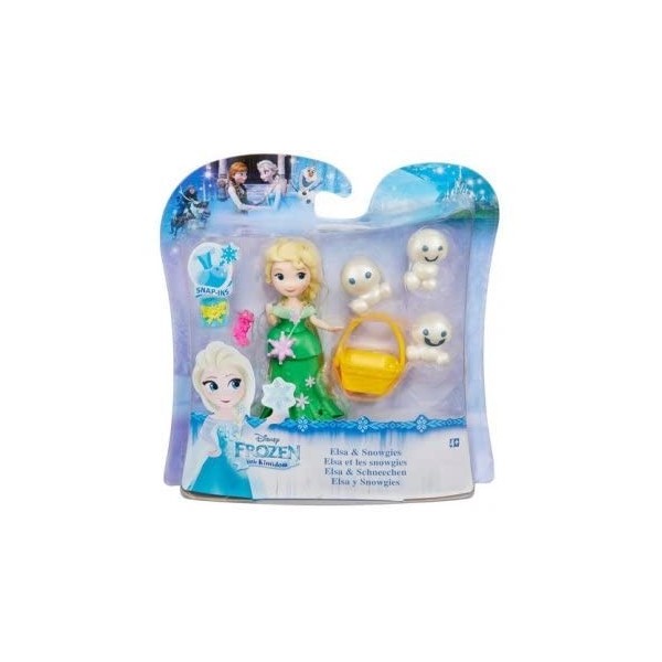 Coffret pour Disney Princess - Mini Princesse Reine des neiges : Elsa et Les snowgies - Set Fille Mini poupée + 1 Carte Anima