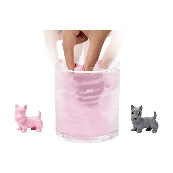 Mattel Barbie Color Reveal Pet avec revêtement rose vif et 5 surprises dont chiot : série Sunshine & Sprinkles . cadeau pour 