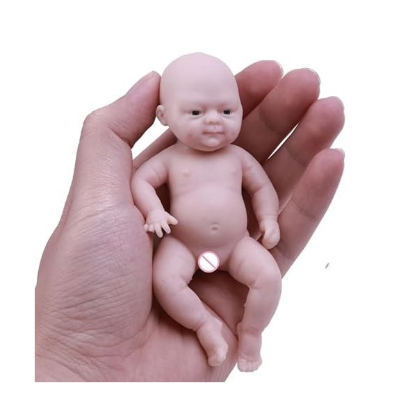 HDTVTV Poupée Reborn, mini corps entier en silicone de 12 cm, mini poupée Reborn douce, poupée Reborn réaliste à pression sur