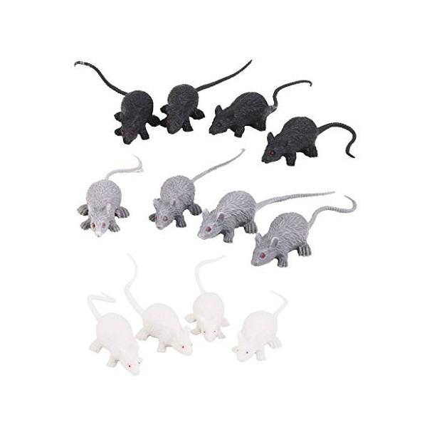 Cutefly Lot de 12 Souris artificielles en Plastique