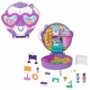 Polly Pocket Coffret Match de Football, thème sport, avec mini-figurines Bella et son amie, 5 surprises, 12 accessoires, joue