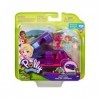 Coffret pour Polly Pocket la Limousine + 1 Figurine + Accessoires - Set Jouet Fille Voiture + 1 Carte Offerte - Mini Poupee