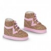 Set pour corolle - Baskets Montantes Rose et Paillettes Rose 33 cm pour Poupee Les chéries - Coffret Chaussures + 1 Carte - A