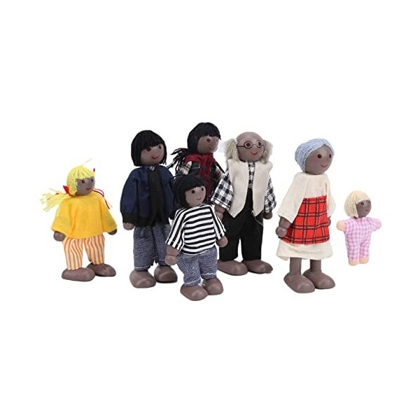 Personnes de Maison de Poupée en Bois, Ensemble de Personnes de Maison de Poupée Familiale, Ensemble de Figurines Familiales 