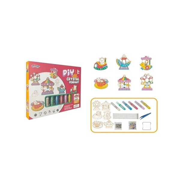 COSSIKA Painting Kits Bricolage Cristal Pendentif fenêtre Art Artisanat Kits Peinture pour Enfants interactif fête de noël Fo