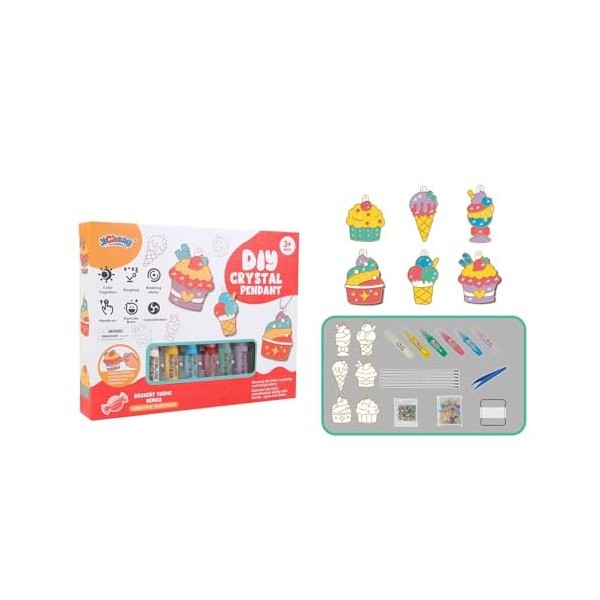 COSSIKA Painting Kits Bricolage Cristal Pendentif fenêtre Art Artisanat Kits Peinture pour Enfants interactif fête de noël Fo