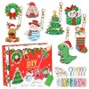 COSSIKA DIY Crafts Porte-clés de Noël à Faire soi-même, Kits dartisanat dart, Peinture Diamant Brillante pour Enfants, Four