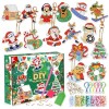 COSSIKA DIY Crafts Porte-clés de Noël à Faire soi-même, Kits dartisanat dart, Peinture Diamant Brillante pour Enfants, Four