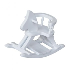 Abaodam 1Pc Maison De Poupée Petit Cheval en Bois Maison De Poupée Meubles Modèle Mini Meubles Ornement Chaise À Bascule en B