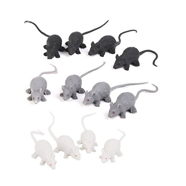 Cutefly Lot de 12 Souris artificielles en Plastique