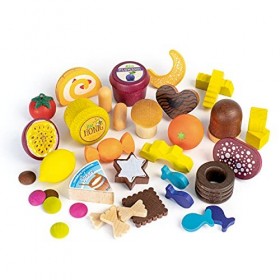 Erzi 28256 Calendrier de lAvent 2021 pour enfants avec 37 articles différents en bois répartis sur 24 portes