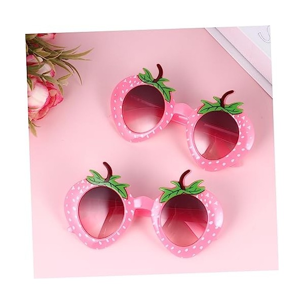 ifundom 2 Pièces Fraise Lunettes Nouveauté Partie Lunettes Coctail Lunettes Lunettes De Soleil Hawaïennes Pour Rose Drôle Lun