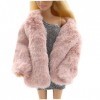 ABchat Doll Clothes Winter Coat Plush Warm Jacket Soft Top Long Sleeve Outfit Accessories for 29cm Doll Pink Playsets