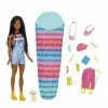 Barbie Famille poupée Brooklyn camping, avec mini-figurine chiot, sac à dos, sac de couchage et accessoires, jouet pour enfan