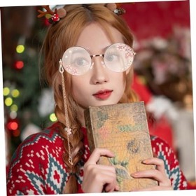KJHBV Lunettes Femme Accessoires De Lunettes Amusantes Femmes Lunettes De Fête Cosplay Lunettes Sakura Roses Lunettes De Fête