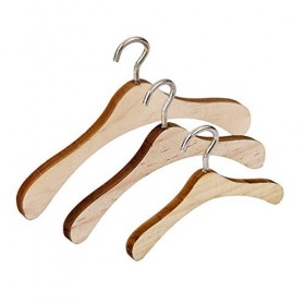 Ipetboom 10 Pièces Meubles De Maison De Poupée en Bois Cintres De Poupée en Bois Cintre De Poupée Décoration Miniature Boucle