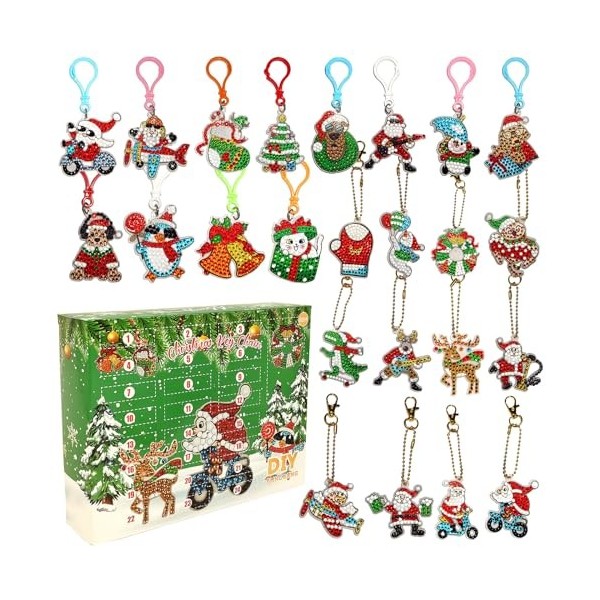 PENGXX Porte-clés de Noël à faire soi-même - Kit dartisanat - Pendentif pour enfants - Fournitures de fête interactives - Ac