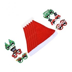 Holibanna 1 Jeu Verres De Noël Monture De Lunettes De Noël Drôles De Lunettes De Noël Chapeaux Pour Enfants Bonnet De Noel Ca