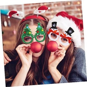 Holibanna 1 Jeu Verres De Noël Monture De Lunettes De Noël Drôles De Lunettes De Noël Chapeaux Pour Enfants Bonnet De Noel Ca