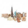 17 Pièces Jouet de Construction Darchitecture égyptienne, Ensemble de Blocs de Construction Sphinx, Kit de Mini Blocs, Jouet