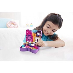 Polly Pocket Coffret Scène Pailletée, thème danse, avec mini-figurines Polly et son amie, 5 surprises, 12 accessoires, jouet 