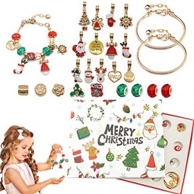 Bracelet Calendrier de lAvent 2 Pièces for Fille |Calendrier de lAvent de Noël Bracelet à breloques Calendrier de lAvent d