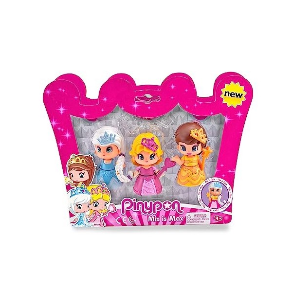 Pinypon - Cendrillon,Peter Pan-700014094 - Paquet de 3 Figurines de Princesses Famosa 