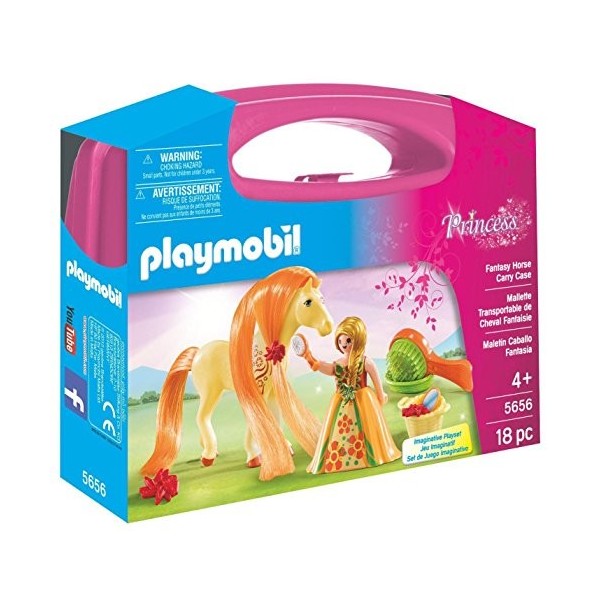 Playmobil Valisette Princesse et Cheval à coiffer, 5656 Coloré